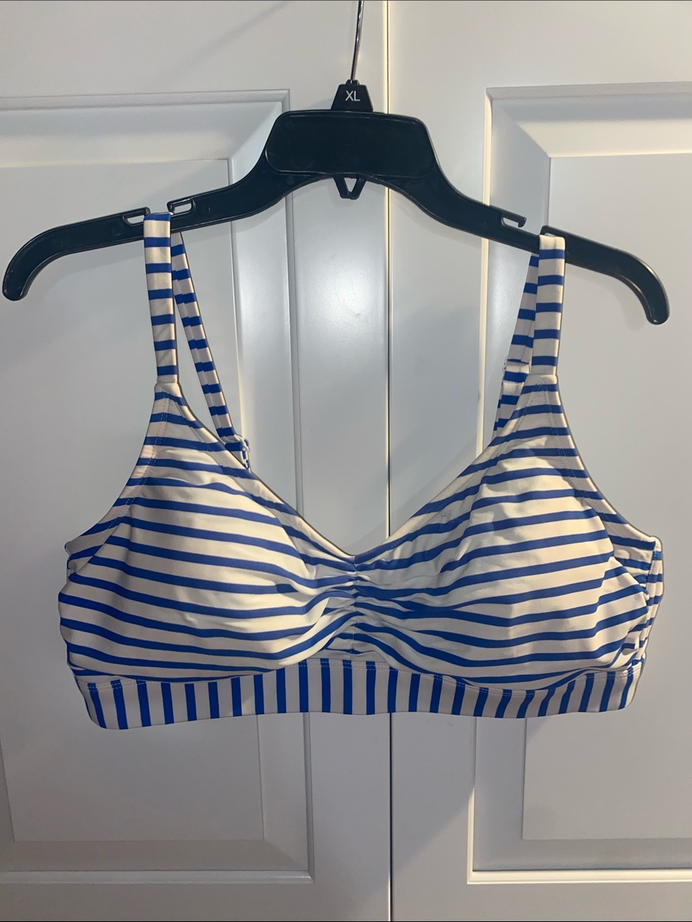 Kona Sol Blue & White Striped Bikini Top